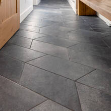 Custom Built Luxury Home in Manchester, VT slate tile floor